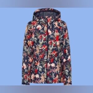 Waterproof Columbia Rain Jacket nocturnal Bird And flower Print.